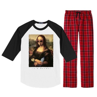 Mona Lisa I'm Ready Funny Party Raglan Sleeve Pajama Set