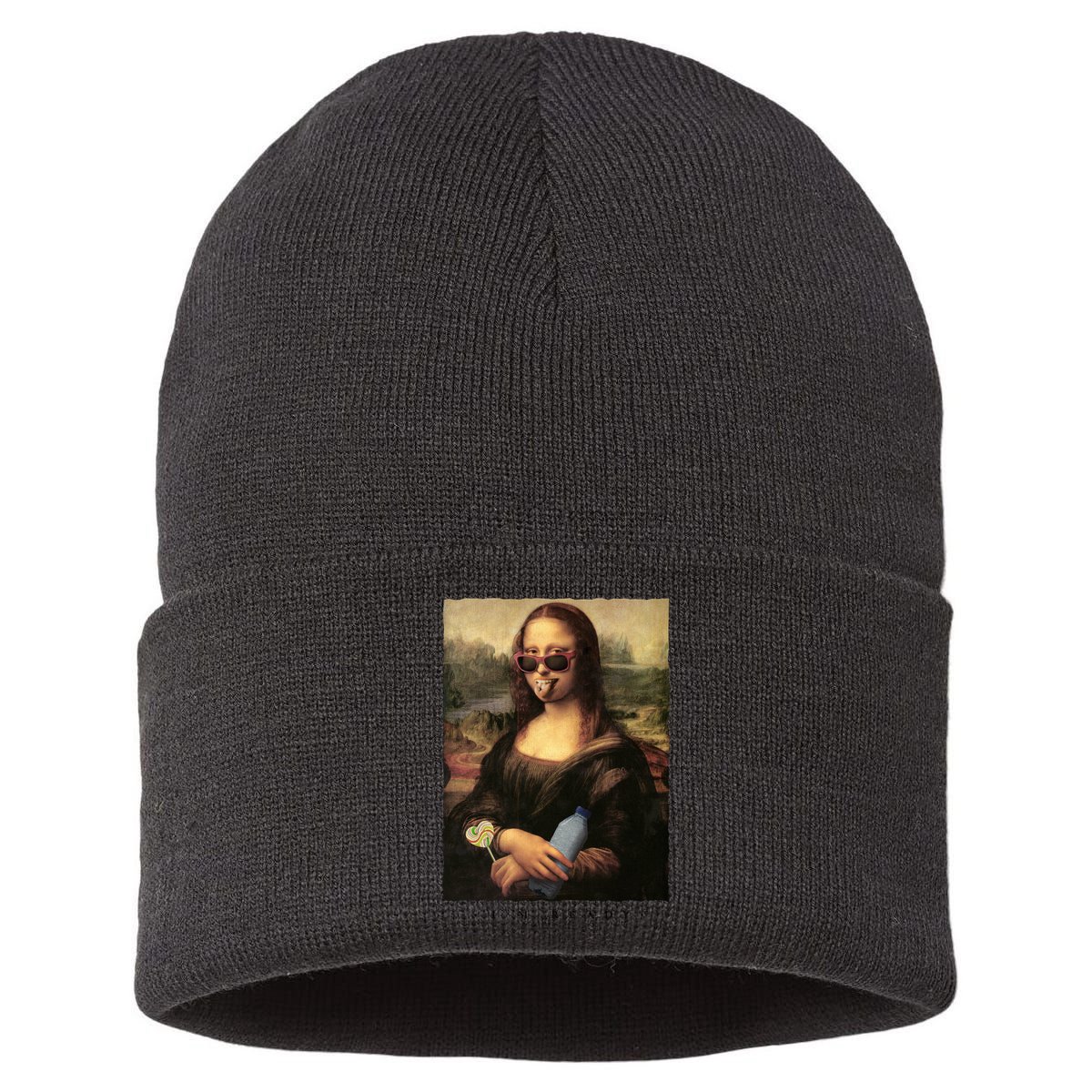 Mona Lisa I'm Ready Funny Party Sustainable Knit Beanie