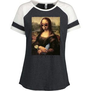 Mona Lisa I'm Ready Funny Party Enza Ladies Jersey Colorblock Tee