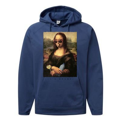 Mona Lisa I'm Ready Funny Party Performance Fleece Hoodie