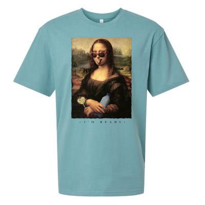 Mona Lisa I'm Ready Funny Party Sueded Cloud Jersey T-Shirt