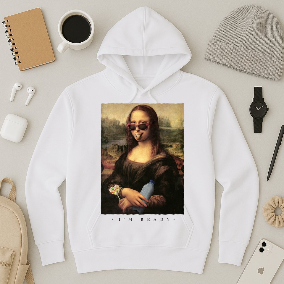 Mona Lisa I'm Ready Funny Party Hoodie