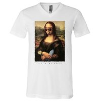 Mona Lisa I'm Ready Funny Party V-Neck T-Shirt