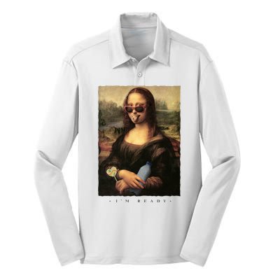 Mona Lisa I'm Ready Funny Party Silk Touch Performance Long Sleeve Polo