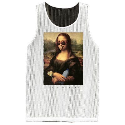 Mona Lisa I'm Ready Funny Party Mesh Reversible Basketball Jersey Tank