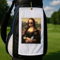 Mona Lisa I'm Ready Funny Party Golf Towel