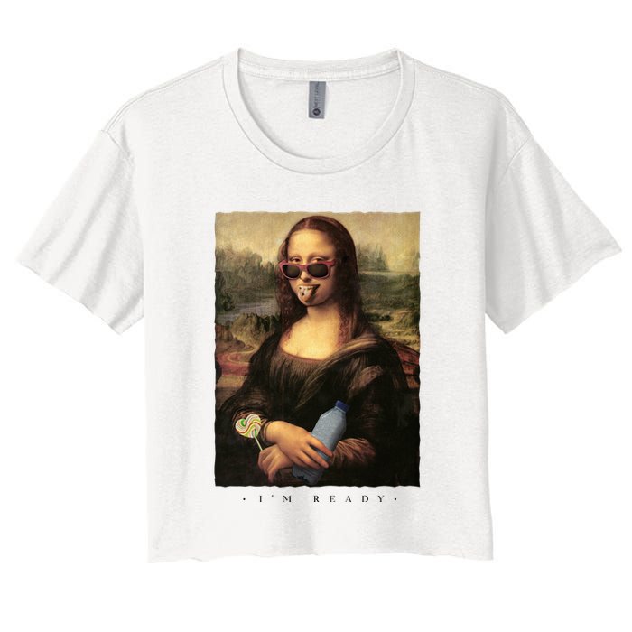 Mona Lisa I'm Ready Funny Party Crop Top
