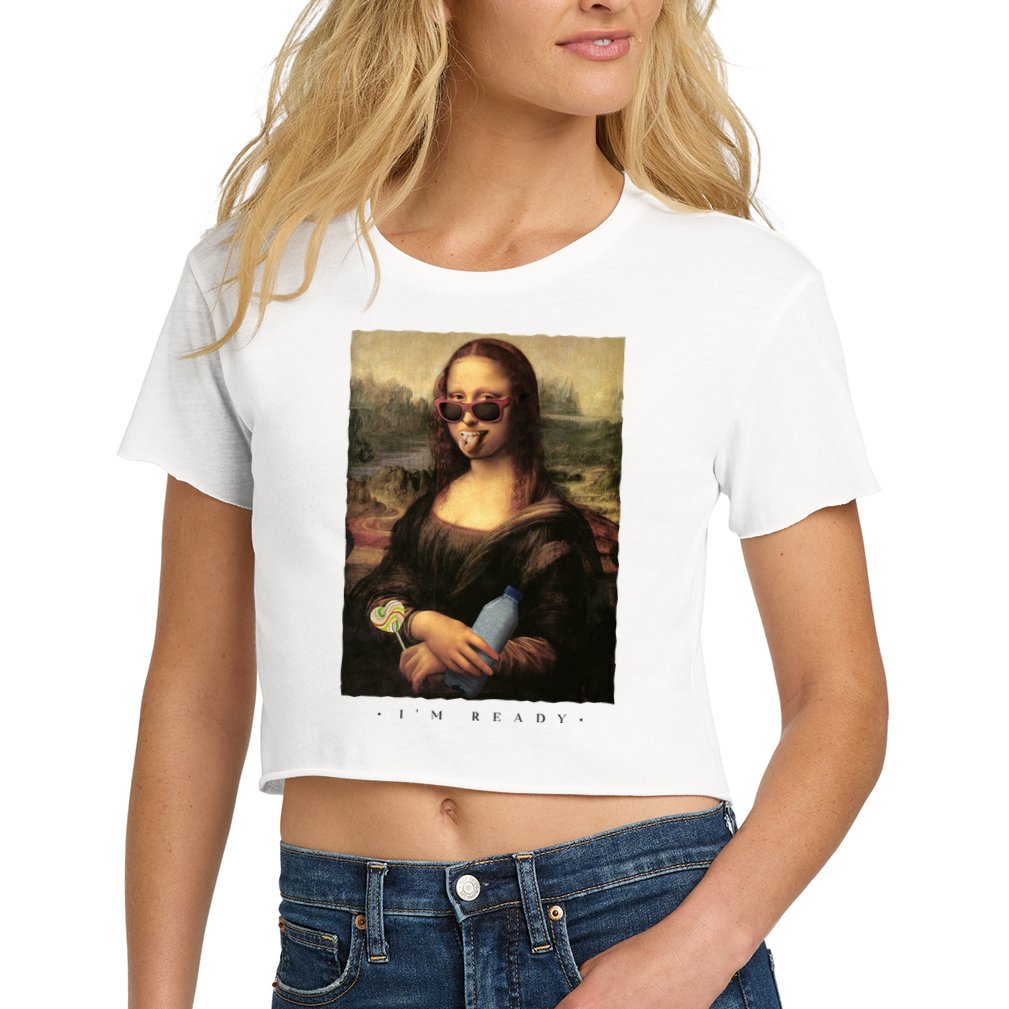 Mona Lisa I'm Ready Funny Party Crop Top
