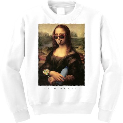 Mona Lisa I'm Ready Funny Party Kids Sweatshirt