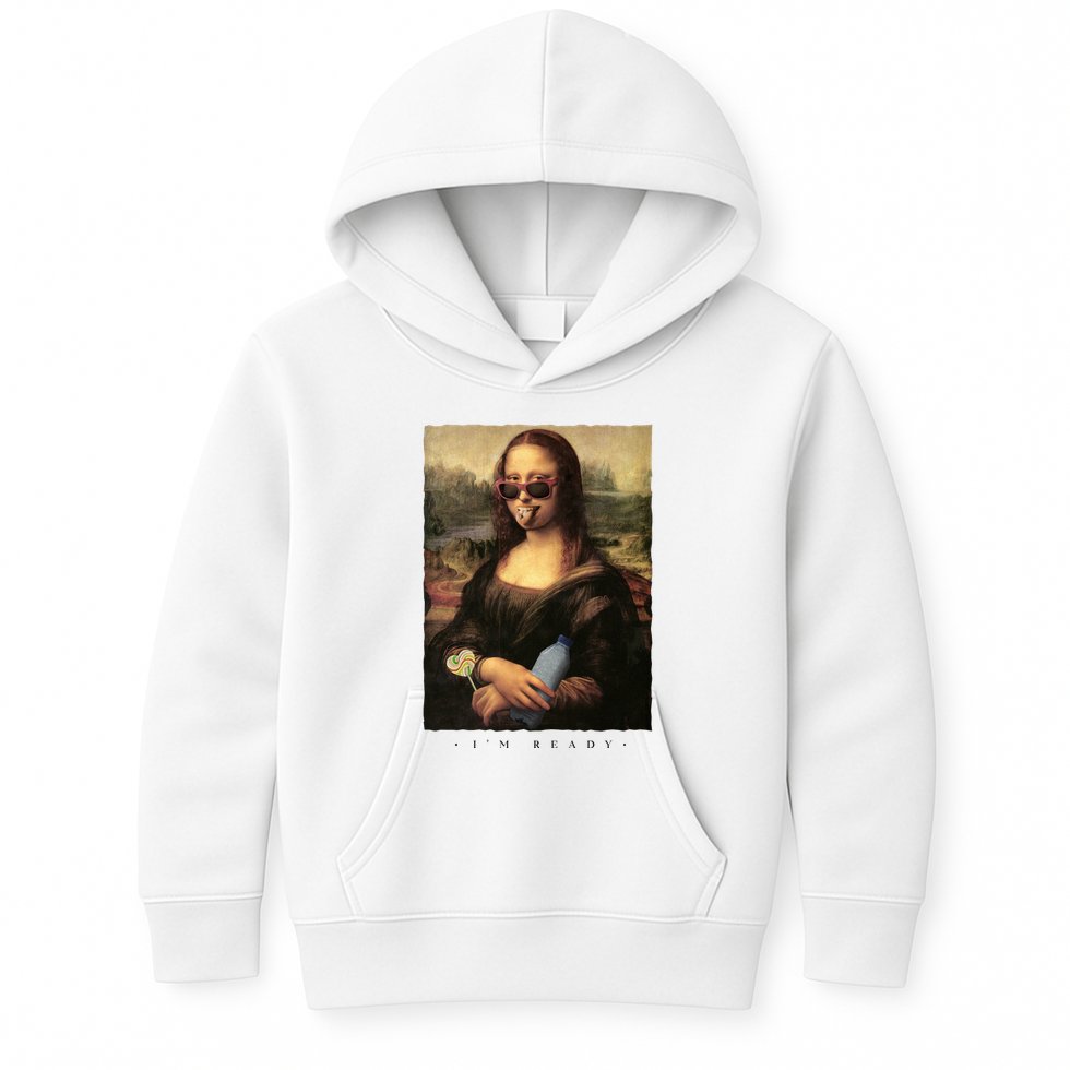 Mona Lisa I'm Ready Funny Party Kids Hoodie