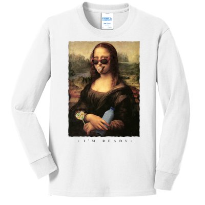 Mona Lisa I'm Ready Funny Party Kids Long Sleeve Shirt