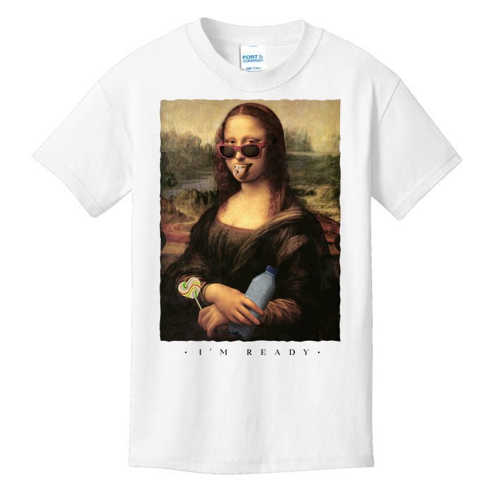 Mona Lisa I'm Ready Funny Party Kids T-Shirt