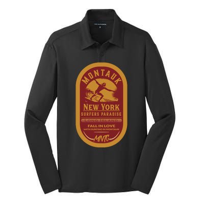 Montauk Long Island Surfers Paradise Silk Touch Performance Long Sleeve Polo