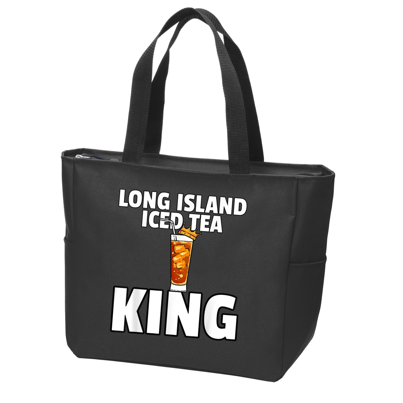 Mens Long Island Iced Tea For King Zip Tote Bag