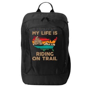 My Life Is Riding On Trail Quad ATV Squad USA Flag 4 Wheeler City Backpack