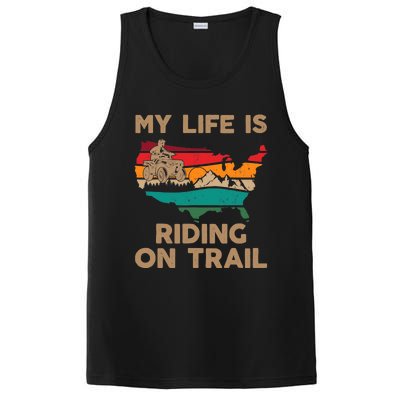 My Life Is Riding On Trail Quad ATV Squad USA Flag 4 Wheeler PosiCharge Competitor Tank