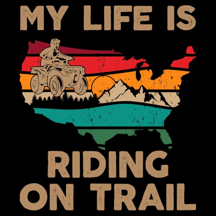 My Life Is Riding On Trail Quad ATV Squad USA Flag 4 Wheeler Wool Snapback Cap