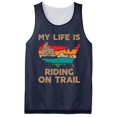 My Life Is Riding On Trail Quad ATV Squad USA Flag 4 Wheeler Mesh Reversible Basketball Jersey Tank