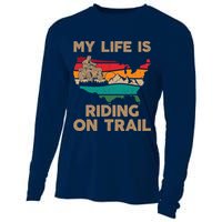My Life Is Riding On Trail Quad ATV Squad USA Flag 4 Wheeler Cooling Performance Long Sleeve Crew