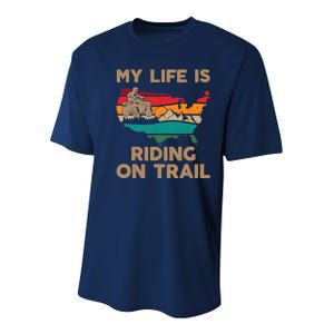 My Life Is Riding On Trail Quad ATV Squad USA Flag 4 Wheeler Youth Performance Sprint T-Shirt