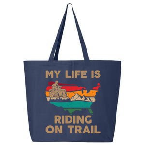 My Life Is Riding On Trail Quad ATV Squad USA Flag 4 Wheeler 25L Jumbo Tote