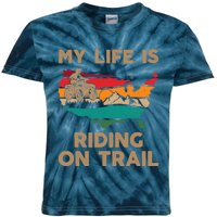 My Life Is Riding On Trail Quad ATV Squad USA Flag 4 Wheeler Kids Tie-Dye T-Shirt