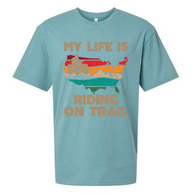 My Life Is Riding On Trail Quad ATV Squad USA Flag 4 Wheeler Sueded Cloud Jersey T-Shirt