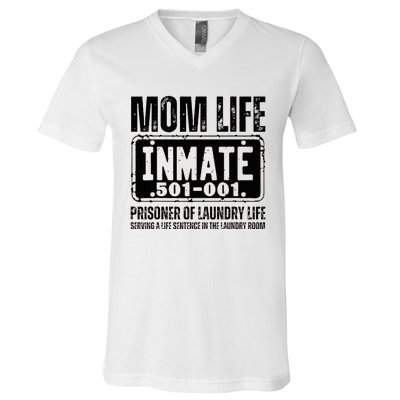 Mom Life Inmate Funny Halloween Costume Family Matching V-Neck T-Shirt