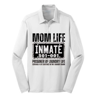 Mom Life Inmate Funny Halloween Costume Family Matching Silk Touch Performance Long Sleeve Polo