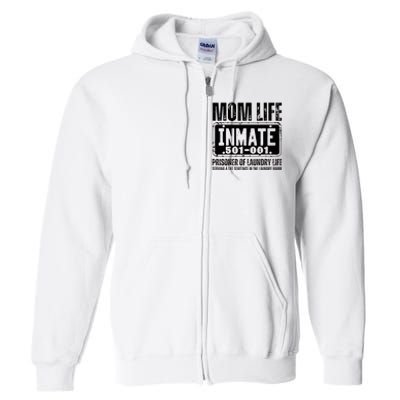 Mom Life Inmate Funny Halloween Costume Family Matching Full Zip Hoodie