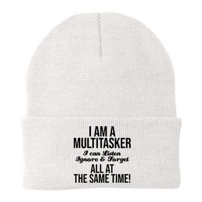 Multitasker Listen Ignore And Forget Funny Quote Beanie
