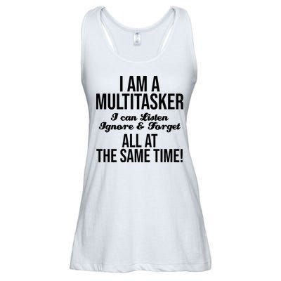 Multitasker Listen Ignore And Forget Funny Quote Ladies Essential Flowy Tank