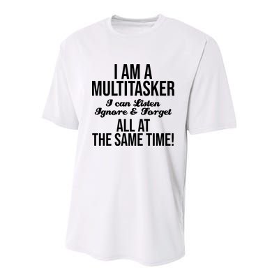 Multitasker Listen Ignore And Forget Funny Quote Youth Performance Sprint T-Shirt