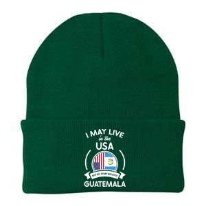 May Live In USA But My Story Began In Guatemala Flag Gift Knit Cap Winter Beanie