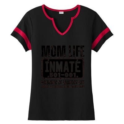 Mom Life Inmate Funny Halloween Costume Family Matching Ladies Halftime Notch Neck Tee