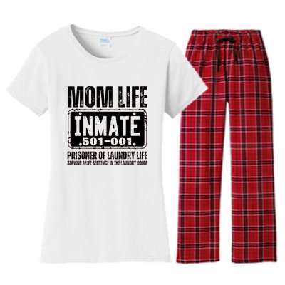 Mom Life Inmate Funny Halloween Costume Family Matching Women's Flannel Pajama Set