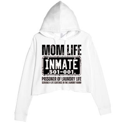 Mom Life Inmate Funny Halloween Costume Family Matching Crop Fleece Hoodie