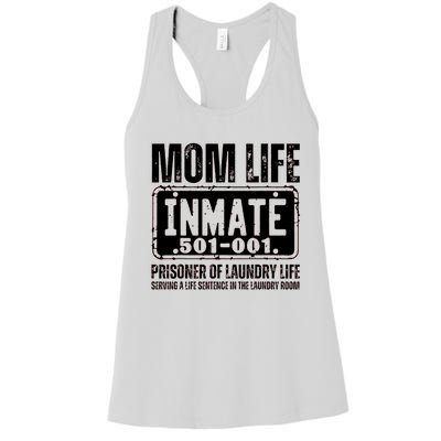 Mom Life Inmate Funny Halloween Costume Family Matching Women's Racerback Tank