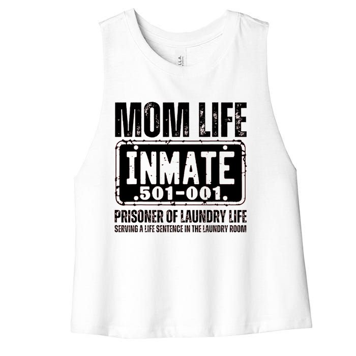 Mom Life Inmate Funny Halloween Costume Family Matching Women's Racerback Cropped Tank