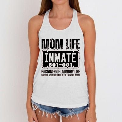 Mom Life Inmate Funny Halloween Costume Family Matching Women's Knotted Racerback Tank