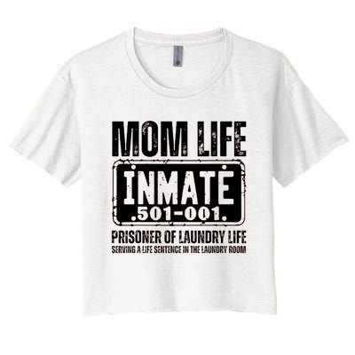 Mom Life Inmate Funny Halloween Costume Family Matching Women's Crop Top Tee