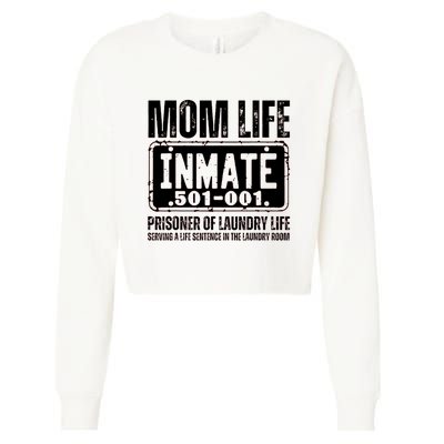 Mom Life Inmate Funny Halloween Costume Family Matching Cropped Pullover Crew