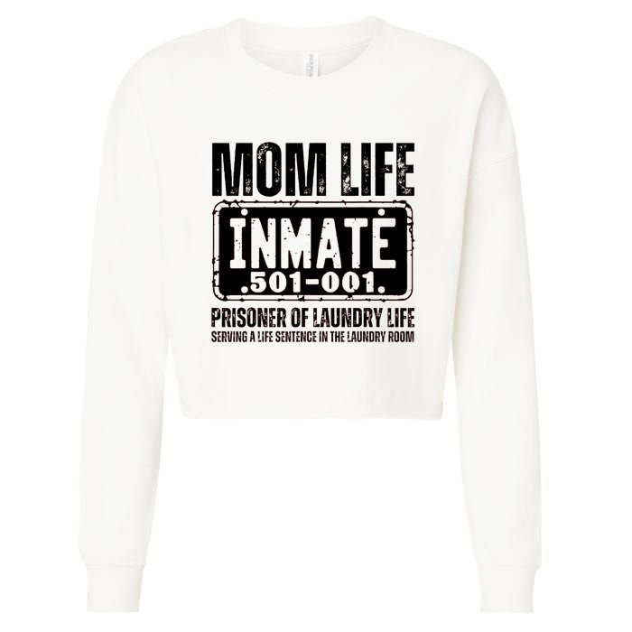 Mom Life Inmate Funny Halloween Costume Family Matching Cropped Pullover Crew