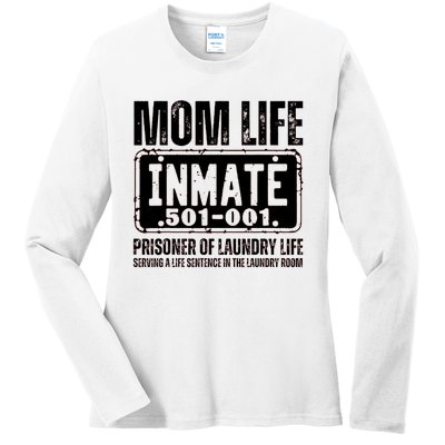 Mom Life Inmate Funny Halloween Costume Family Matching Ladies Long Sleeve Shirt