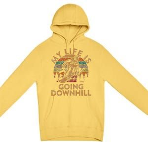 My Life Is Going Downhill Snowboard Gift Winter Snowboarding Premium Pullover Hoodie