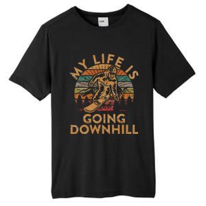 My Life Is Going Downhill Snowboard Gift Winter Snowboarding Tall Fusion ChromaSoft Performance T-Shirt