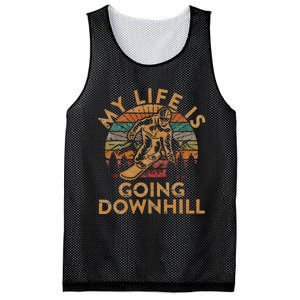 My Life Is Going Downhill Snowboard Gift Winter Snowboarding Mesh Reversible Basketball Jersey Tank