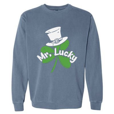 Mr Lucky Irish Shamrock Garment-Dyed Sweatshirt