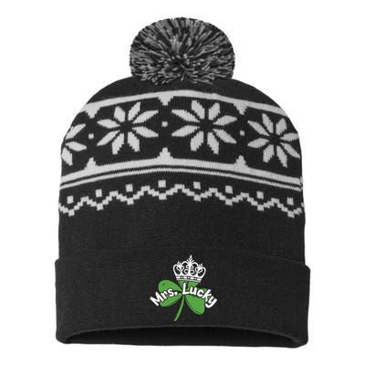 Mrs Lucky Irish Shamrock USA-Made Snowflake Beanie