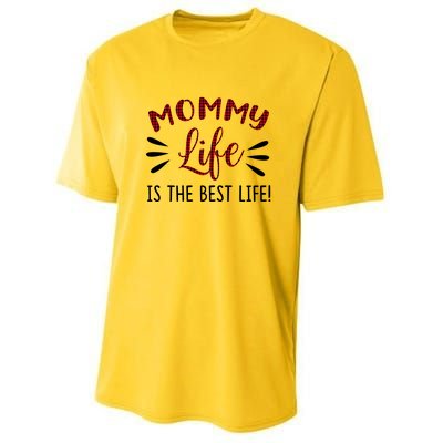 Mommy Life Is The Best Life Red Plaid Youth Performance Sprint T-Shirt